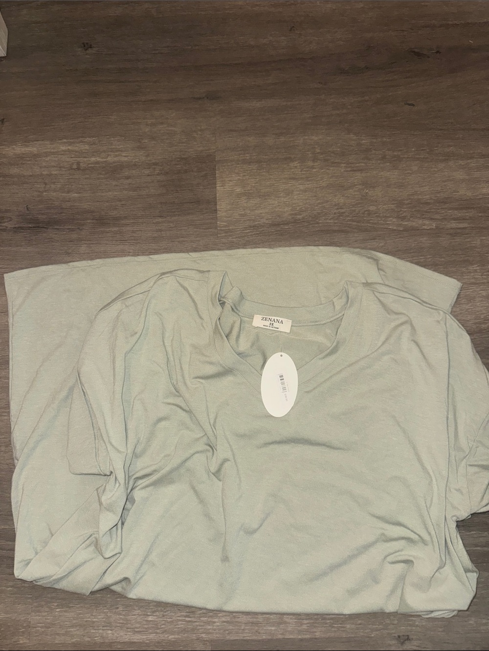 Zenana Outfitters Light Sage Green Short Sleeve Dress